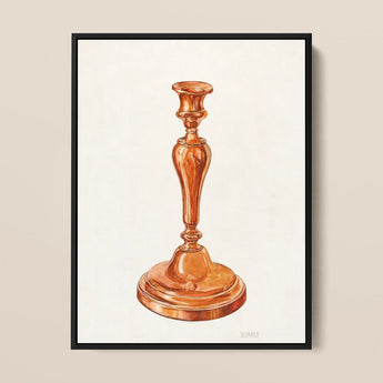 Copper Candlestick - William Schmidt 1930s Art Print / Canvas, 12x16’’ / 31x41cm / Black Frame, Posters Prints & Visual Artwork, Toby Leon