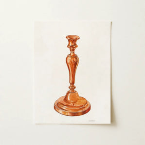 Copper Candlestick - William Schmidt 1930s Art Print / Canvas, 12x16’’ / 31x41cm / Unframed / no Border, Posters Prints & Visual Artwork,