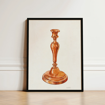 Copper Candlestick - William Schmidt 1930s Art Print / Canvas Watercolor Illustration Classic Elegant Black Frame Schmidt’s, Prints