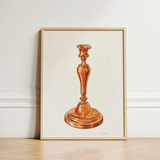 Copper Candlestick - William Schmidt 1930s Art Print / Canvas Watercolor Illustration Classic Elegant Light Wood Schmidt’s, Prints