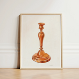 Copper Candlestick - William Schmidt 1930s Art Print / Canvas Framed Watercolor Illustration Classic Elegant Reflective Schmidt’s, Prints