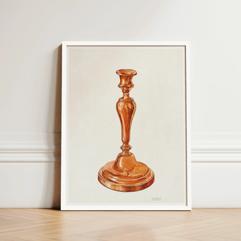 Copper Candlestick - William Schmidt 1930s Art Print / Canvas Watercolor Illustration Classic Elegant White Frame Schmidt’s, Prints