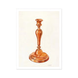 Copper Candlestick - William Schmidt 1930s Art Print / Canvas Brass Ornate Turned Stem Circular Base Schmidt’s, Prints