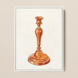 Copper Candlestick - William Schmidt 1930s Art Print / Canvas Polished Classic Ornate Design Fluted Base Schmidt’s, Prints