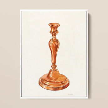 Copper Candlestick - William Schmidt 1930s Art Print / Canvas Polished Classic Ornate Design Fluted Base Schmidt’s, Prints