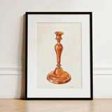 Copper Candlestick - William Schmidt 1930s Art Print / Canvas Watercolor Illustration Classic Elegant Black Frame Schmidt’s, Prints
