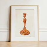 Copper Candlestick - William Schmidt 1930s Art Print / Canvas Watercolor Illustration Classic Elegant Minimalist Frame Schmidt’s, Prints