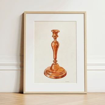 Copper Candlestick - William Schmidt 1930s Art Print / Canvas Watercolor Illustration Classic Elegant Minimalist Frame Schmidt’s, Prints