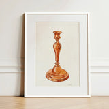 Copper Candlestick - William Schmidt 1930s Art Print / Canvas Watercolor Illustration Classic Elegant White Frame Schmidt’s, Prints