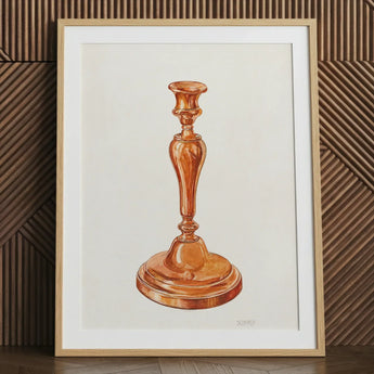 Copper Candlestick - William Schmidt 1930s Art Print / Canvas Watercolor Illustration Classic Copper Candlestick Holder Rendered Soft