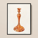 Copper Candlestick - William Schmidt 1930s Art Print / Canvas Watercolor Illustration Classic Ornate Polished Warm Schmidt’s, Prints