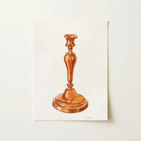 Copper Candlestick - William Schmidt 1930s Art Print / Canvas Watercolor Illustration Classic Ornate Polished Warm Schmidt’s, Prints