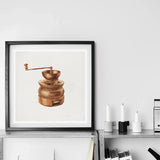 Copper Coffee Grinder - Hardin Walsh 1930s Kitchen Art Print / Canvas Copper-colored Manual Crank Handle Walsh’s, Prints