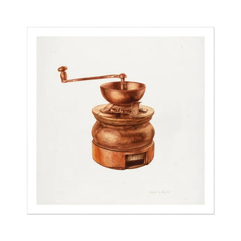 Copper Coffee Grinder - Hardin Walsh 1930s Kitchen Art Print / Canvas, Hardin Walsh’s 1930s Coffee Grinder, Walsh’s 1930s Coffee, 1930s