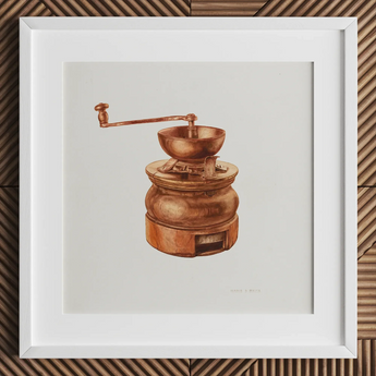 Copper Coffee Grinder - Hardin Walsh 1930s Kitchen Art Print / Canvas, Hardin Walsh’s 1930s Coffee Grinder, Walsh’s 1930s Coffee, 1930s