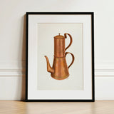 Copper Coffee Pot - Ray Price 1930s Kitchen Art Print / Canvas Detailed Illustration Vintage Percolator Two Handles Resplendent, Artistry,