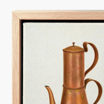 Copper Coffee Pot - Ray Price 1930s Kitchen Art Print / Canvas Vintage-style Rounded Lid Dual Handles Resplendent, Artistry, Price’s