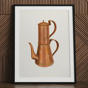 Copper Coffee Pot - Ray Price 1930s Kitchen Art Print / Canvas Vintage-style Copper Coffee Percolator Polished Metallic Finish Dual