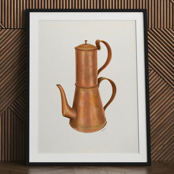 Copper Coffee Pot - Ray Price 1930s Kitchen Art Print / Canvas Vintage-style Percolator Polished Metallic Finish Dual Resplendent,