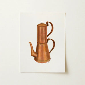 Copper Coffee Pot - Ray Price 1930s Kitchen Art Print / Canvas Vintage-style Percolator Polished Metallic Finish Dual Resplendent,