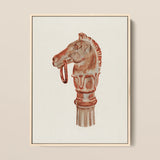 Copper Hitching Post - Gerard Barnett Horse Art Print / Canvas Antique-style Reddish-brown Horse Head Cane Ornate Ring Mouth Gerard Barnett
