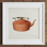 Copper Tea Kettle - Eugene Croe 1930s Kitchen Art Print / Canvas Watercolor Painting Vintage Metal Handle Spout Croe’s Mesmerizing, Prints