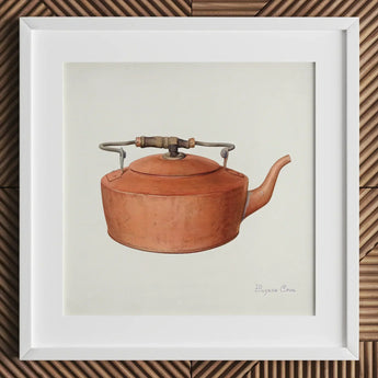 Copper Tea Kettle - Eugene Croe 1930s Kitchen Art Print / Canvas Watercolor Painting Vintage Metal Handle Spout Croe’s Mesmerizing, Prints