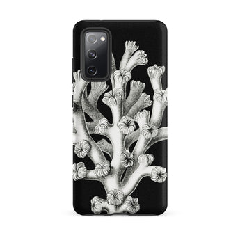 Coral - Ernst Haeckel Marine Life Illustration Phone Case Samsung Galaxy S20 Fe / Matte Black Phone Case Detailed White Botanical