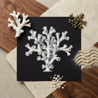Coral - Ernst Haeckel Ocean Life Art Print / Canvas Black Coral Illustration Print Intricate White Line Art Ernst Haeckel’s Oceanic,