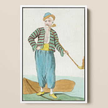 Costume Plate (homme De L’isle Naxia) - Jacques Grasset Saint Sauveur Art Print / Canvas, 12x18’’ / 31x46cm / White Frame, Posters Prints &