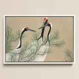Cranes from Momoyogusa - Kamisaka Sekka Art Print / Canvas, 17x12’’ / A3 / White Frame, Posters Prints & Visual Artwork, Toby Leon
