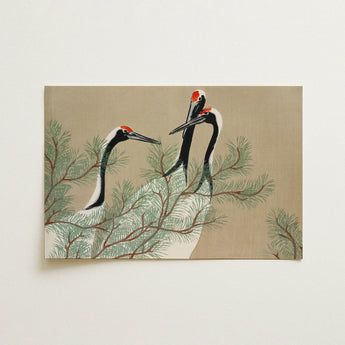 Cranes from Momoyogusa - Kamisaka Sekka Art Print / Canvas, 18x12’’ / 46x31cm / Unframed / no Border, Posters Prints & Visual Artwork, Toby