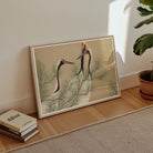 Cranes from Momoyogusa - Kamisaka Sekka Art Print, Framed Artwork Two Cranes Among Delicate Pine Needles