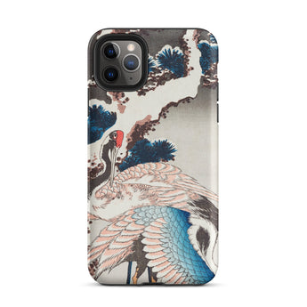 Kraniche auf einem verschneiten Baum - Hokusai Iphone Case, 11 Pro Max / Matt, Handyhüllen, Toby Leon