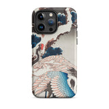 Kraniche auf einem verschneiten Baum - Hokusai Iphone Case, 15 Pro Max / Matt, Handyhüllen, Toby Leon
