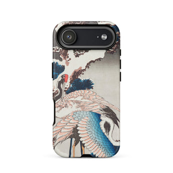 Kraniche auf einem verschneiten Baum - Hokusai Iphone Case, 17 Air / Matt, Handyhüllen, Toby Leon