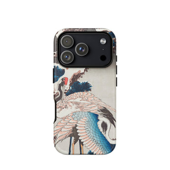 Kraniche auf einem verschneiten Baum - Hokusai Iphone Case, 17 Pro / Matt, Handyhüllen, Toby Leon