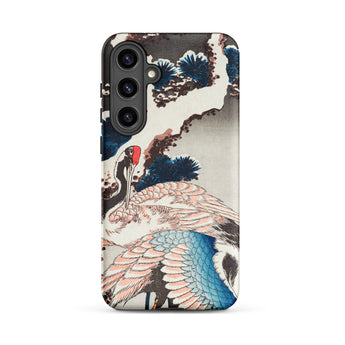 Cranes on a Snowy Tree - Hokusai Phone Case, Samsung Galaxy S24 Plus / Matte, Mobile Cases, Toby Leon