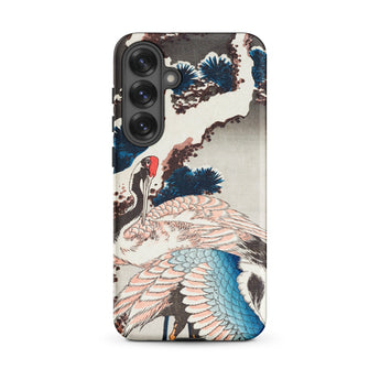 Cranes on a Snowy Tree - Hokusai Phone Case, Samsung Galaxy S25 Plus / Matte, Mobile Cases, Toby Leon