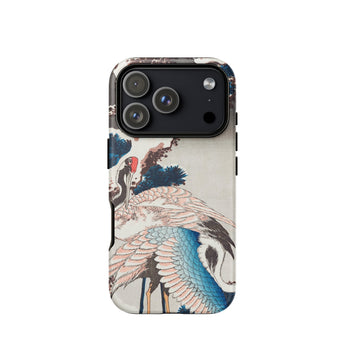 Cranes on a Snowy Tree - Hokusai Phone Case Iphone 17 Pro / Matte Iphone 12 Pro Max Case Japanese Crane Design Hokusai Case, Feathers
