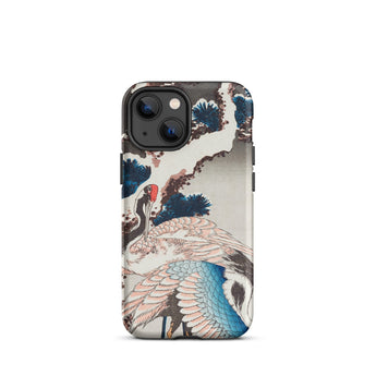 Cranes on a Snowy Tree - Hokusai Phone Case Iphone 13 Mini / Matte Iphone 14 Case Traditional Japanese Crane Pine Tree Hokusai Case,