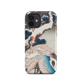 Cranes on a Snowy Tree - Hokusai Phone Case Iphone 12 / Matte Phone Case Artistic Depiction Cranes Trees Hokusai Iphone Case, Feathers