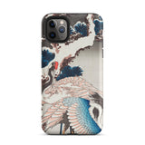 Cranes on a Snowy Tree - Hokusai Phone Case Iphone 11 Pro Max / Matte Iphone Decorative Case Two Cranes Tree Hokusai Case, Feathers Ripple,