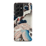 Cranes on a Snowy Tree - Hokusai Phone Case Samsung Galaxy S21 Ultra / Matte Detailed Illustration Pink Blue Crane Red Iphone, Feathers