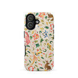 Crittersweet Symphony - Asian Fabric Art Phone Case Iphone 17 / Matte Floral-patterned Phone Case Vibrant Colors Textured Surface