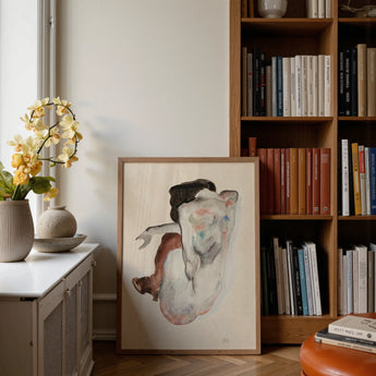 Crouching Nude in Shoes and Black Stockings - Egon Schiele Art Print / Canvas, Posters Prints & Visual Artwork, Toby Leon
