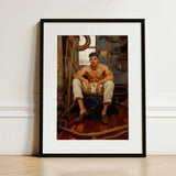 Cruising - Gay Navy Sea Queen Art Print / Canvas Black-framed Muscular Man White Trousers Brown, Prints