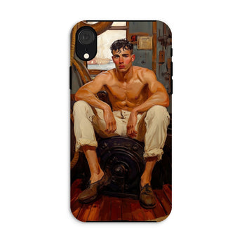 Cruising - Gay Navy Sea Queen Phone Case Iphone Xr / Matte Phone Case Painted Portrait Shirtless Muscular Man Dark Gay Navy Sea, Queer