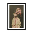 Crystal Clear - Modern Rococo Era Fashion Art Print, Framed Portrait Person Elaborate Pink Attire