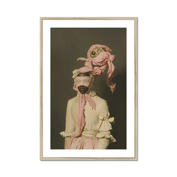 Crystal Clear - Modern Rococo Era Fashion Art Print, Framed Portrait Person Elaborate Pink Attire